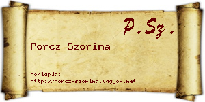 Porcz Szorina névjegykártya